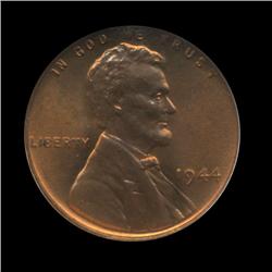1944 US Lincoln Cent Gem+ MS66 Red NGC (COI-1324)
