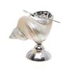 Image 2 : Sterling Silver & Polished Shell Salt Cellar (CLB-427)