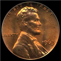1963 Lincoln Cent Graded Red GEM (COI-3829)