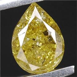 .48ct Pear Cut Unheated Gold Yellow Diamond RETAIL $3550 (GEM-4378)