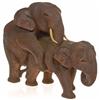 Image 1 : Loving Elephants Handcarved in Teak  (CLB-112)