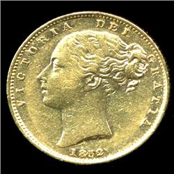 1852 Great Britain Gold 1/2 Soverign Hi Grade RARE (COI-621)