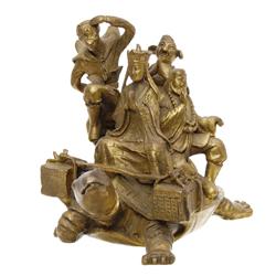 Heavy Brass Vintage Tibet Henjia Statue  (ANT-587)