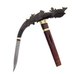 Rare Water Buffalo Horn Dagger Rosewood Scarab (ANT-635)