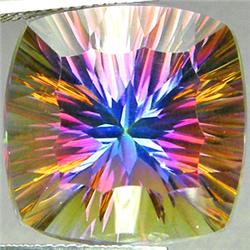22.19ct Square Concave Cut Top Rainbow Mystic Quartz VVS RETAIL $1550 (GEM-7385)