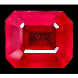 3.01ct RARE AAA Octagon Top Blood Red Madagascar Ruby CLEAR CLEAN RETAIL $1550 (GEM-7673)