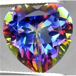 13.12ct Heart Portuguese Cut Multi Color Mystic Quartz FLAWLESS RETAIL $850 (GEM-7436)