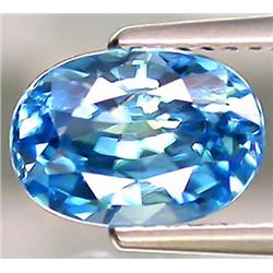 3.07ct RARE Attractive Top Sea Foam Blue Zircon Cambodia VVS RETAIL $2600 (GEM-7814)