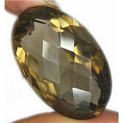 68ct Breathtaking Glossy Checker Cut Smoky Quartz Gem RETAIL $1550 (GEM-7730)