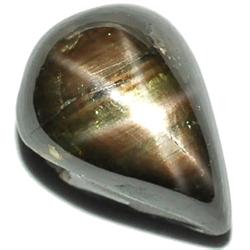 4.48ct RARE Pear Cabochon Black Star Sapphire RETAIL $2550 (GEM-7357)