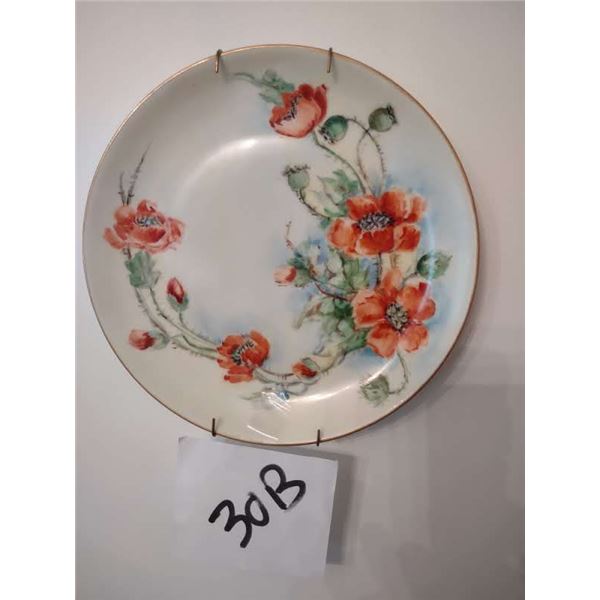 BAVARIA HAND PAINTED PORCELAIN POPPY PLATE