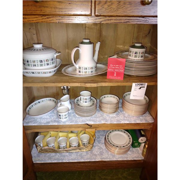 ROYAL DOULTON DINNERWARE - TAPESTRY SERVICE FOR 12, OVER 100 PCS & BAL OF CUPBOARD