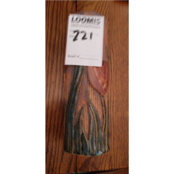 SIGNED CROCKERY TYPE VASE WITH RAISED TULIPS