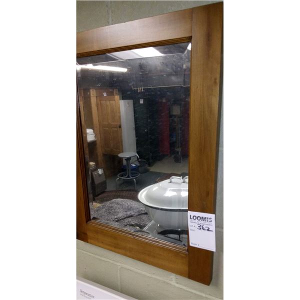 BEVELED MIRROR W/ WALNUT FRAME