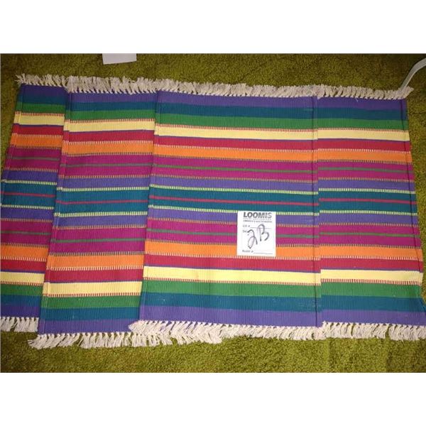 SET OF FOUR SOUTHWEST HAND WOVEN PLACEMATS