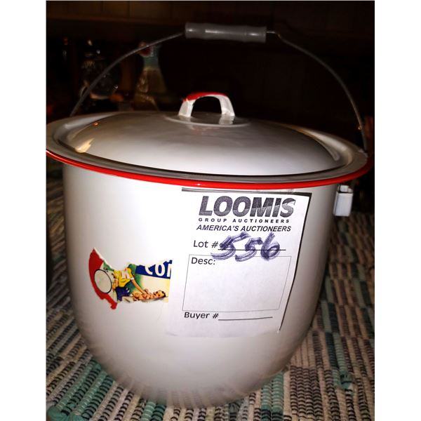 VINTAGE ENAMELWARE DIAPER PAIL