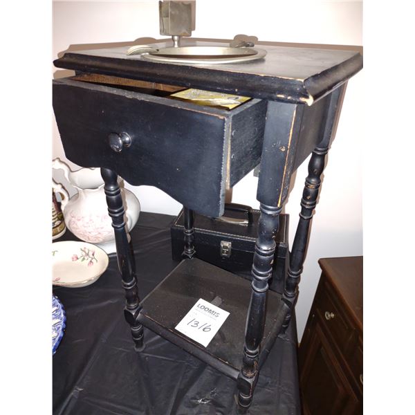 VINTAGE  WOOD SMOKERS STAND  DRAWER STAND