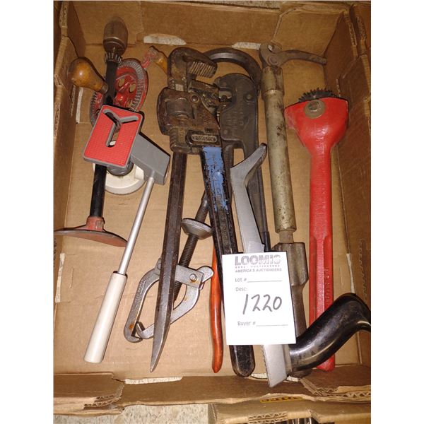 LOT OF WRENCHES, DRILLS, PLANER