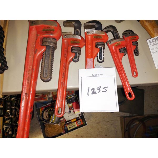SET OF 5 RIDGID WRENCHES