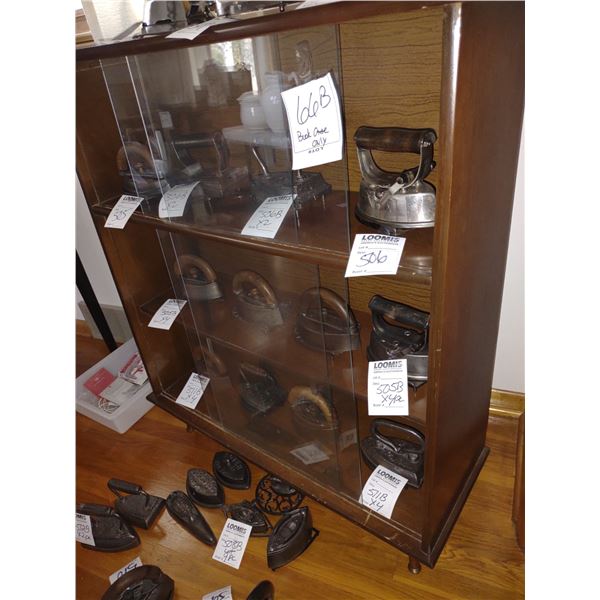 VINTAGE WOOD / GLASS BOOKCASE/ DISPLAY  ONLY