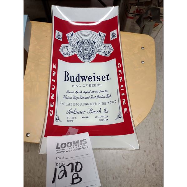 VINTAGE GLASS BUDWEISER TRAY