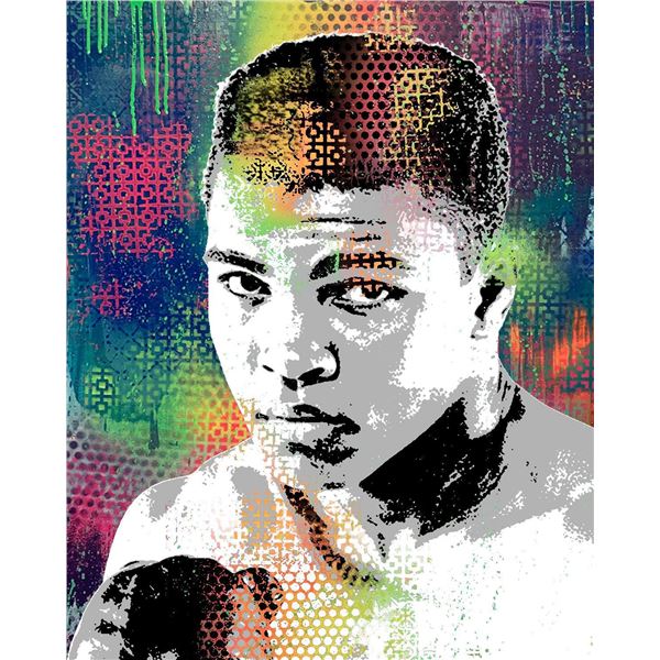 Shlomi J- Original one of a kind mixed media on canvas with glass glitter "Ali"