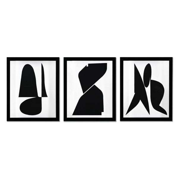 Victor Vasarely (1908-1997), "Dorog, Donan, et Kandahar de la serie Etres Ou Fantomes (Triptych)" Fr