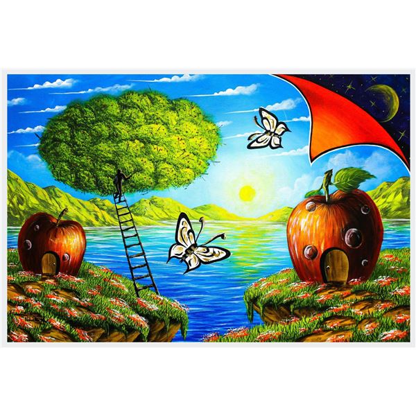 Eugene Poliarush- Original Oil on Canvas "Sunset In Paradise"