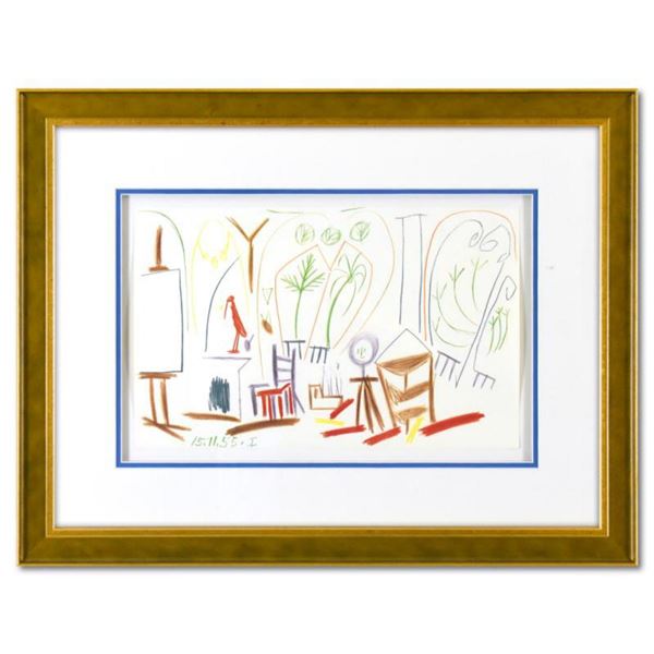 Pablo Picasso (1881-1973), "Carnet de Californie 15.11.55-I" Framed Lithograph on Paper, with Letter