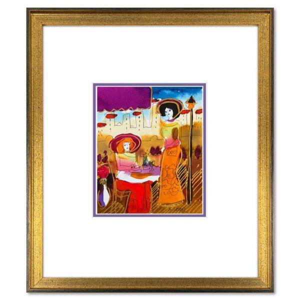 Moshe Leider, Framed Original Mixed Media Watercolor Painting, Hand Signed with Letter of Authentici