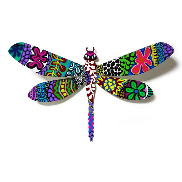 Patricia Govezensky- Original Painting on Cutout Steel "Dragonfly CLXI"