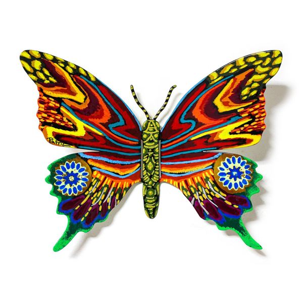 Patricia Govezensky- Original Painting on Cutout Steel "Butterfly CCXXXIX"