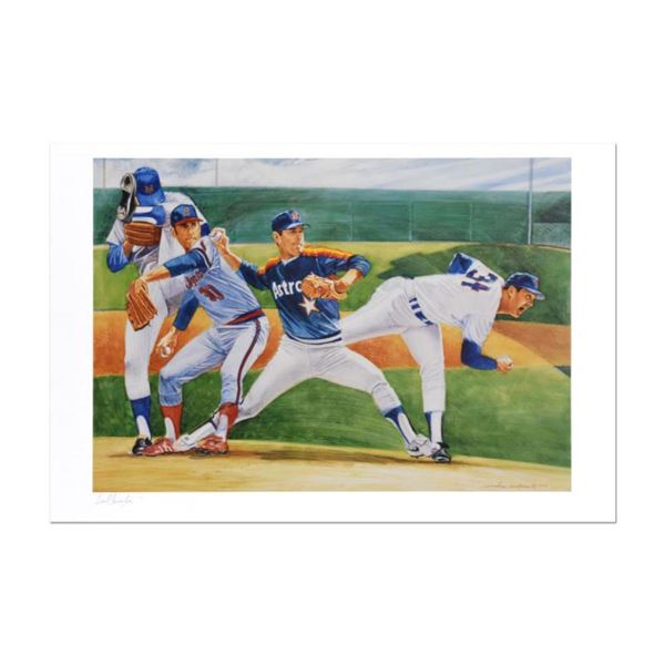 David Harrington, "Nolan Ryan" Limited Edition Lithograph, Numbered and Hand Signed with Letter of A