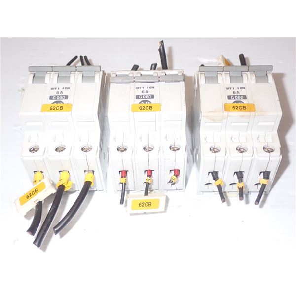 (3) Allen Bradley # 1492-CB3 Circuit Breakers