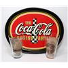 COLLECTORS COCA COLA  2 GLASSES WITH TRAY