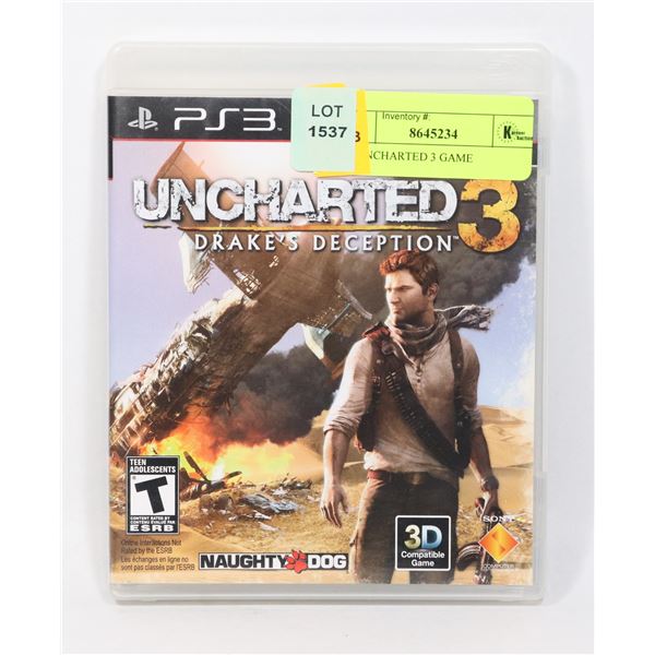 PS3 UNCHARTED 3 GAME