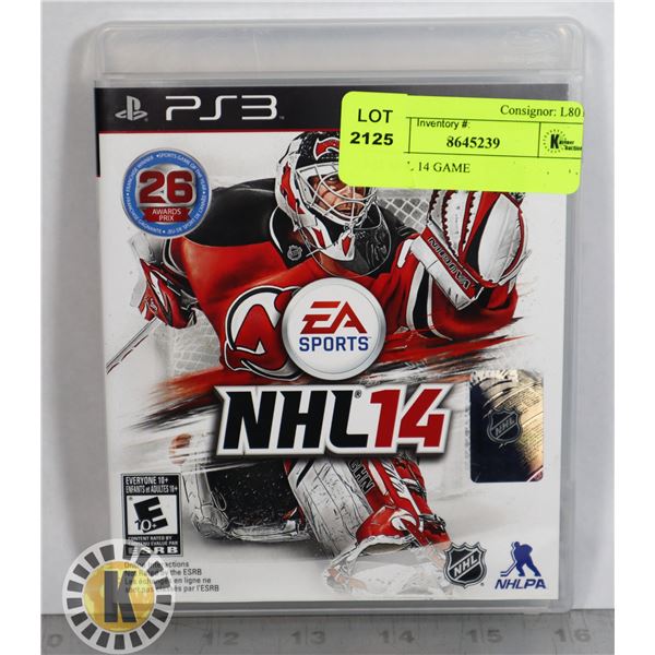 PS3 NHL 14 GAME