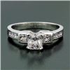 Image 1 : Estate 18k White Gold 1.42 ctw GIA Certified Radiant Diamond Engagement Ring