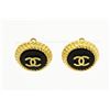 Image 1 : Chanel Gold-tone Metal CC Black Enamel Logo Clip-on Earrings