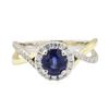Image 2 : 1.77 ctw Sapphire and Diamond Ring - 18KT White Gold