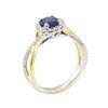 Image 4 : 1.77 ctw Sapphire and Diamond Ring - 18KT White Gold