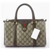 Image 1 : Gucci Vintage Brown Beige GG Plus Sherry Line Boston Handbag