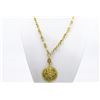 Image 1 : Chanel Vintage Gold-tone Metal Textured CC Logo Pendant Necklace