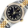Image 2 : Rolex Mens 2 Tone Black String Diamond & Sapphire 36MM Datejust Wristwatch