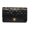 Image 1 : Chanel Black Leather Medium Double Flap Shoulder Bag