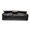 Image 7 : Chanel Black Leather Medium Double Flap Shoulder Bag