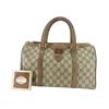 Image 1 : Gucci Vintage Beige GG Monogram Canvas Leather Web Sherry Boston Bag
