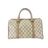 Image 2 : Gucci Vintage Beige GG Monogram Canvas Leather Web Sherry Boston Bag