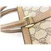 Image 5 : Gucci Vintage Beige GG Monogram Canvas Leather Web Sherry Boston Bag