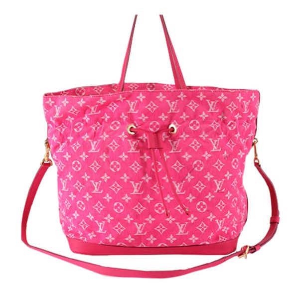 Louis Vuitton Pink Monogram Denim Noefull MM Bucket Bag